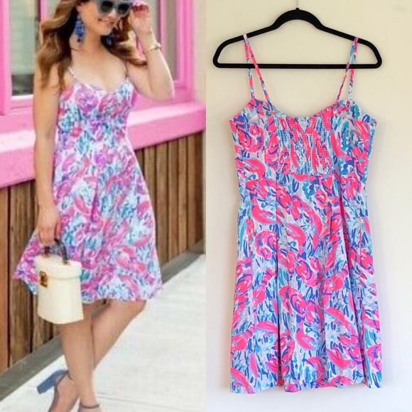 Lilly Pulitzer Cosmic Coral Cracked Up Easton NWT - Picture 2 of 5